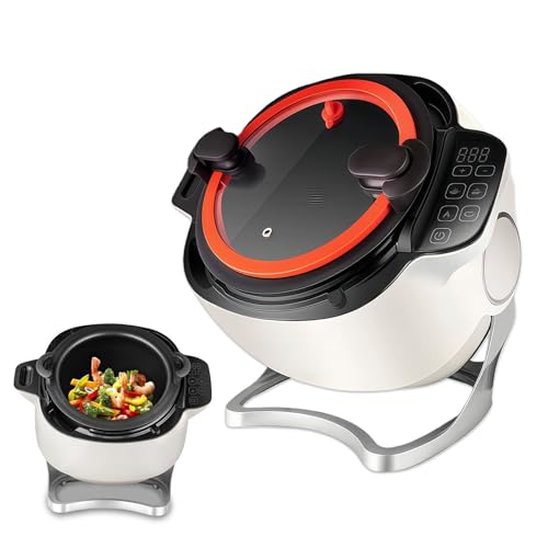 Commercial Food Processor, 6l Automatic Cooking Machine With 360° Rotating And 3d All-Round Heating, Adjustment 3 Gears Firepower, For Home Restaurant 110V