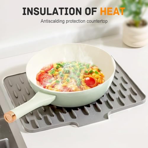 Alfombrilla de silicona para secar platos impermeable con diseño resistente al calor 2