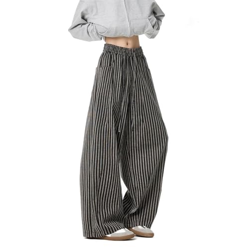 Men's Pants Summer American Retro Wide-Leg Loose Striped Casual Trouser for Men2
