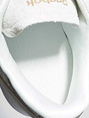 Image of Reebok Women's Classic Leathers Gymnastics Shoes, White Emb White Chalk Sleek Met Emb White Chalk Sleek Met, 7.5