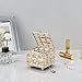 ELLDOO Crystal Jewelry Box Square Trinket Organizer with Lid Earrings Rings Vintage Treasure Keepsake Box for Valentine Wedding Dresser Bedroom Decoration,Gold