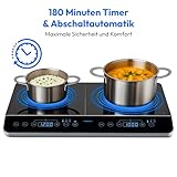 MEDION MD 15324 Doppel-Induktionskochplatte, 3500 Watt, Zwei Kochplatten, 10 Temperaturstufen, LED Display, schwarz - 6