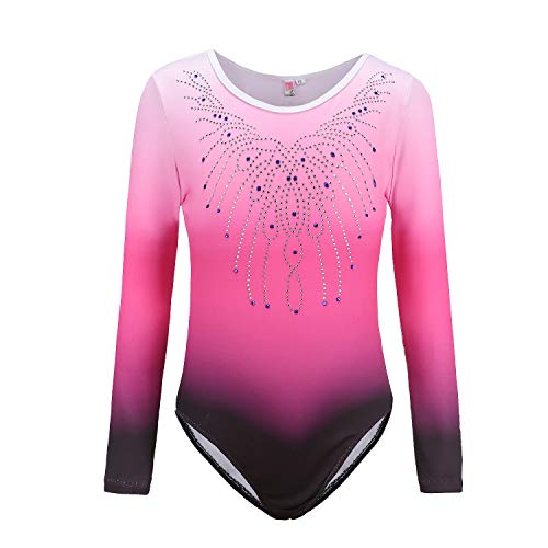 DoGeek Maillot Gimnasia Ritmica Niña Leotardos Gimnasia 5-15 Años para Niña (Sin Mangas/Manga Larga)