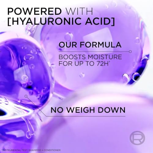 L’Oréal Paris Elvive Hydra Hyaluronic Moisture Boosting Shampoo, with Hyaluronic Acid, for Dry & Dehydrated Hair, Suitable for all hair textures, 1000ml - Image 3