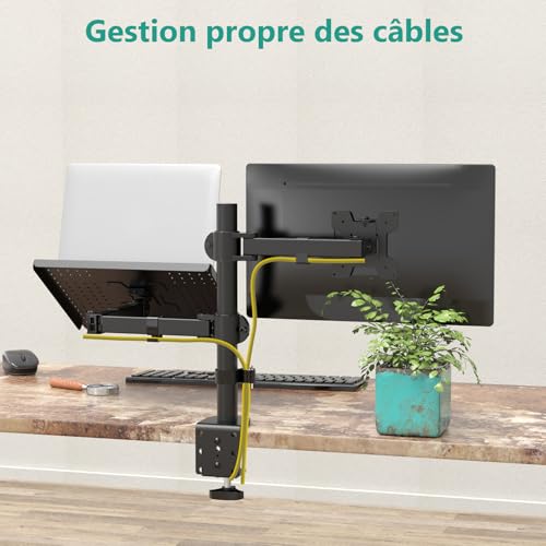Support pour ordinateur portable et moniteur pour bureau epure