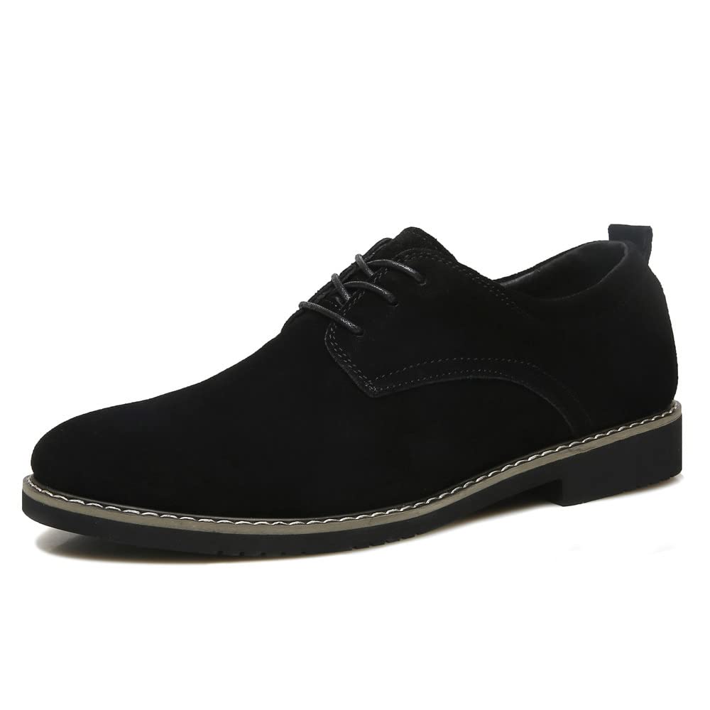 Zapatos Oxford de ante para hombre, estilo clásico británico, mocasines con borlas para uso casual y de negocios, suela suave para conducir, Negro -, 42 EU
