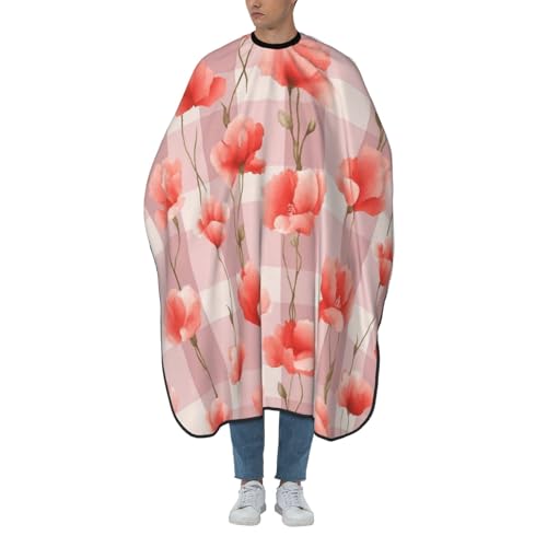 Capas para peluquería para peinado familia con motivos florales de amapola