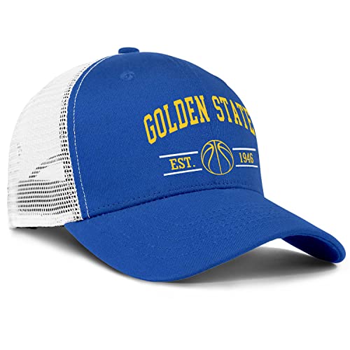Golden Blue State Hat Snapback Embroidered Mesh Adjustable Trucker Hats Baseball Cap For Men Women Dad Hat Sports Fans Gifts #TOP2