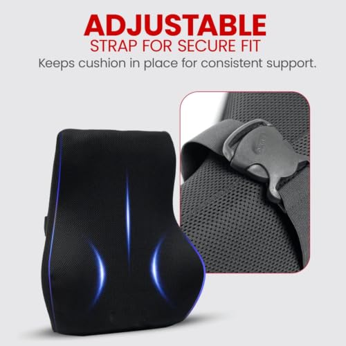 Image of AGEasy (Max Group Lumbar Back Support | Orthopedic Lumbar Support for Back Pain Relief | High Density Memory Foam (Black)