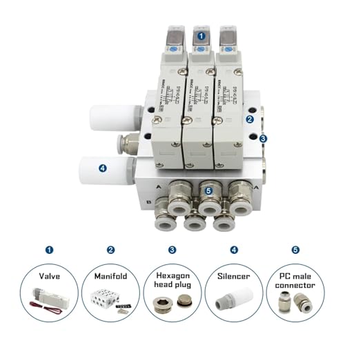 Solénoïde SY5140 combinaison simple cylindre électronique 4mm 3 stations