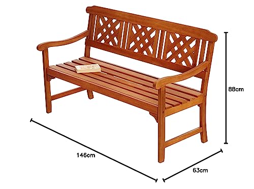 Robert Dyas 3 Seater Garden Bench Hardwood