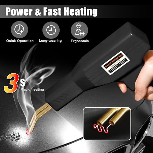 Image of ATOLS Upgraded Plastic Welder, 1000PCS Staples, Pure Copper Transformer, Rapid Heating, Plastic Welding Kit, Hot Stapler Kit, Plastic Welder Gun Kit, Car Bumper Repair Kit, Plastic Repair Kit(Black)
