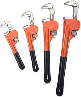 Goplus 4pcs Pipe Wrench Set, Heat Treated Plumbing Wrench w/Soft Grip, Adjustable Jaws