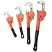 Goplus 4pcs Adjustable 8" 10" 14" 18" Heavy Duty Pipe Wrench Set Monkey Heat Treated