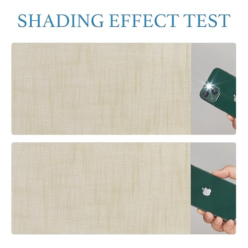 RYB Home 100% Blackout Door Curtains for Classroom, Linen Textured Privacy Easy Blinds Shades for Nana Entrance Way Glass/French Door, W 26 x L 40 inches, Textured Taupe, 1 Panel