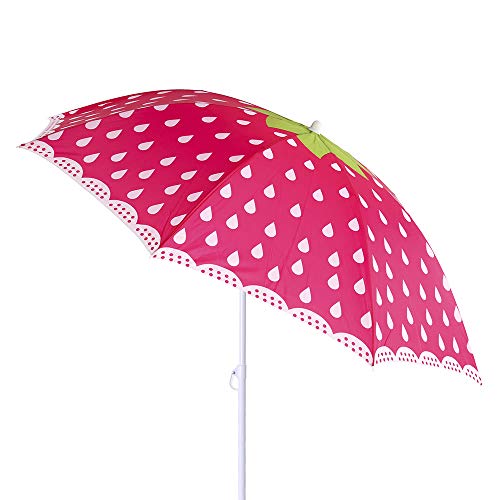 LOLAhome Sombrilla Playa de Frutas de Acero de Ø 180 cm (Fresa)