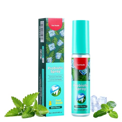 Spray Bucal Mal Aliento,Espray Bucal de Menta, 20ML, Spray Refrescante para Mal Aliento, Combate las Bacterias y Refresca el Aliento