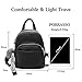 PORRASSO Fashion Mini Backpack Ladies Daypack Small Rucksack with Pompom Women PU Leather Backpack Purse for Travel Dating Shopping Black
