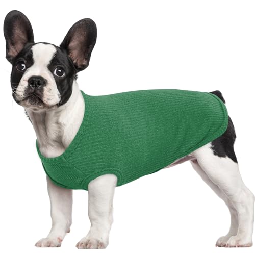 Hjumarayan Dog Tshirt, Summer Knitted Jumpers Soft Stretchy Clothes for Small Dogs Shirts Striped T shirt for Slim Pug Westie