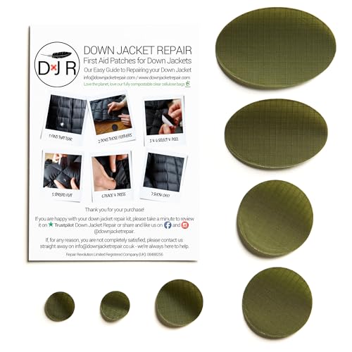 Down Jacket Repair Patches - Self-Adhesive Down Jacket Repair Patches | Waterproof, Tear-Resistant, Pre-Cut Patches | 7-Piece Set for Outdoor Gear, Sleeping Bags & Tent