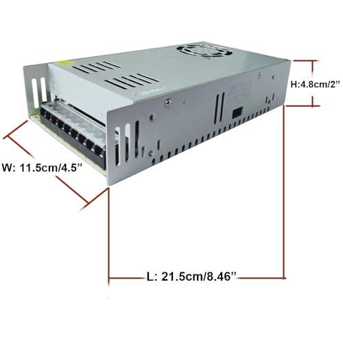 AC 110V/220V to DC 12V 40A 480W Universal Regulated Switching Power Supply Adapter Transformer Driver Converter for LED Strip Light, CCTV Security Camera System, Computer Project, black3