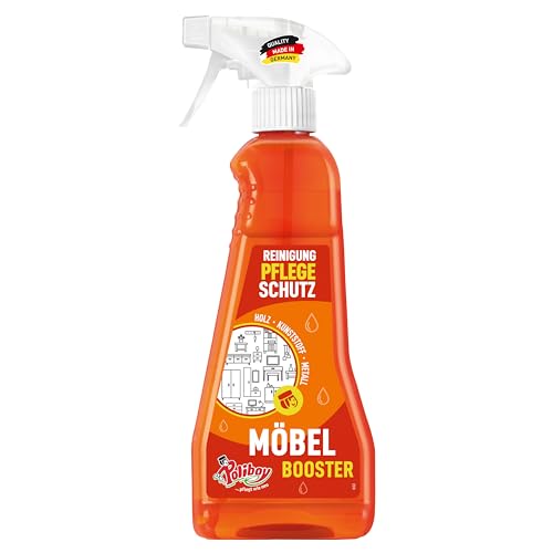 POLIBOY Möbel Booster - Reinigendes Möbelpflegemittel - Entfernt als Möbelreiniger Schmutz und frischt auf - 1x 375 ml - Made in Germany