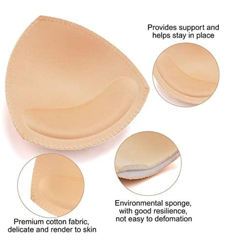 Fypxd 6 Pairs Removeable Bra Pads Inserts Push Up For Sport Bra And Bikini Tops(Beige) #TOP2