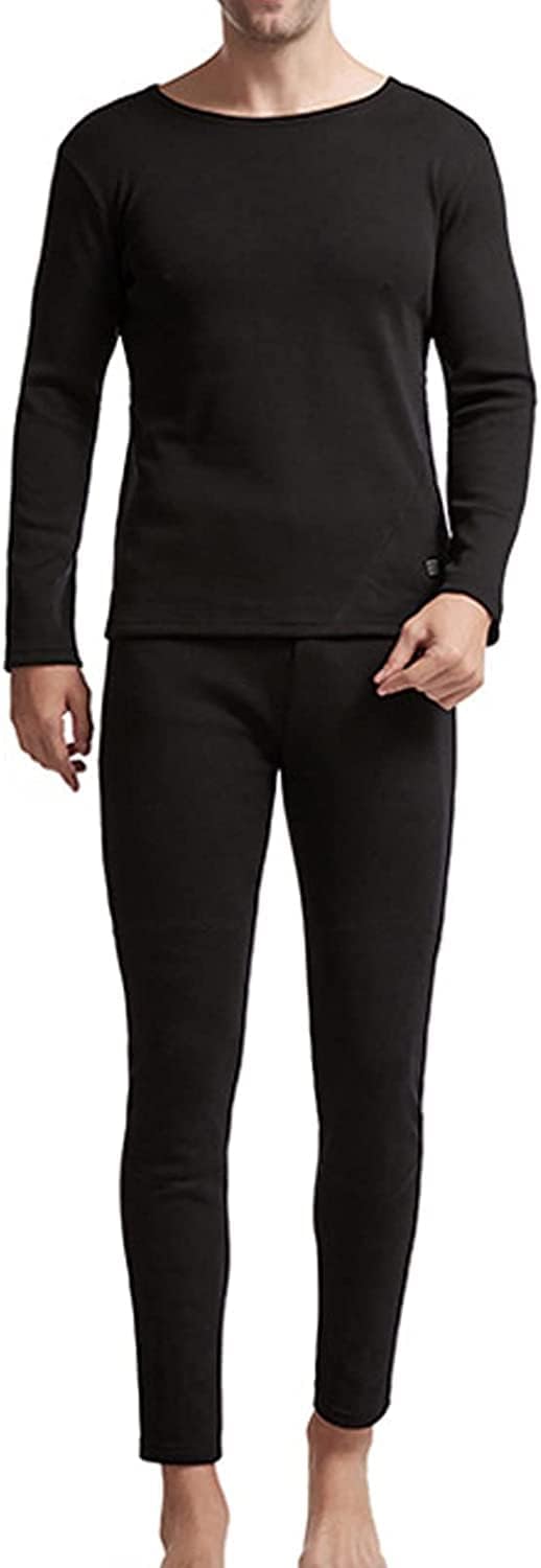 Thermal Underwear Set for Men, Winter Base Layer Top Bottom, USB Electric Thermal Body Warmer(No Battery)
