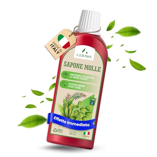 LERAVA jabón potásico para plantas (700 ml) - Solución ecológica BIO para jardín y huerto - Eficaz contra pulgón ácaros y cochinilla - Potencia defensas naturales - 100% Made in Italy