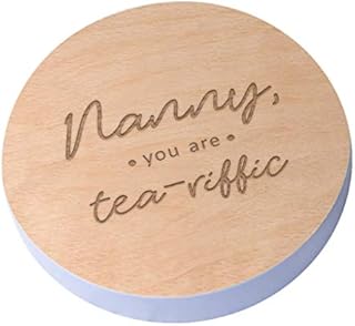Engraved Lavender Coaster -"Nanny You are Tea-Riffic" Design - Best Nanny Gifts From Grandchild - Nanny Mothers Day Present - Nanny Birthday Gifts - Gifts For Nanny from Grandson Granddaughter