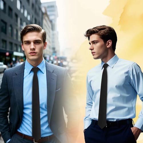 Image of Cotton 2.56'' Skinny Ties for Men, Neckties for Casual, Business | Solid color ties for men for party, daily use, dating, office