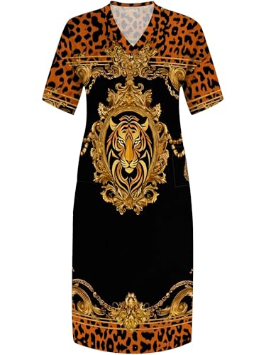 Image of PinkPatty Women's Oversize V Neck Short Sleeve Maxi Dress with Pockets