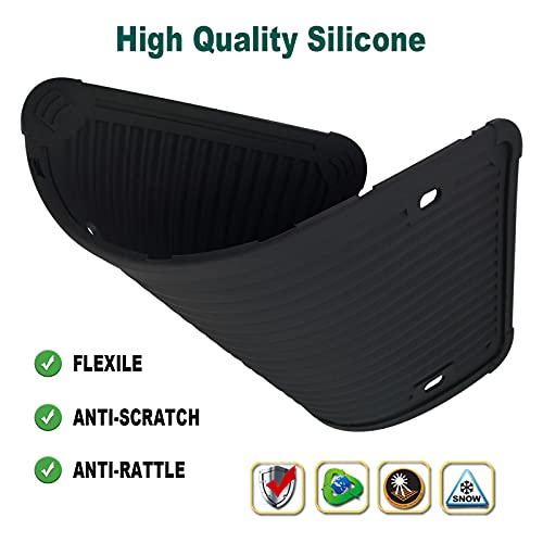 Silicone License Plate Frame With Cover Combo- Flat Clear License Plate Shield And Rustproof Black Car Tag Holder, 1 Set Unbreakable Transparent Protector With Stainless Steel Screws Caps #TOP1