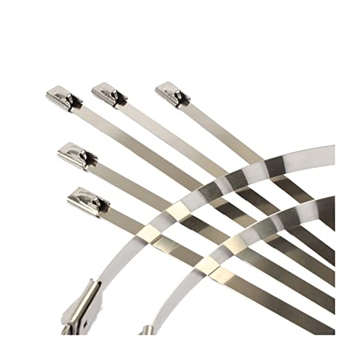 金属製ケーブルタイ, 10PCS of White Rust Steel Wide Self-Locking Stainless(Silver,8x150mm)