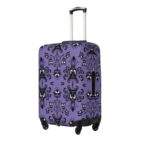 Horror pattern on purple background Print Travel Suitcase Cover Luggage Protector with Elastic Anti Scratch for Carry On2