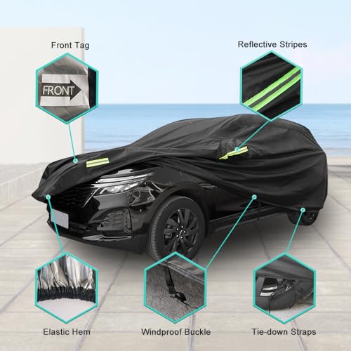 Image of Waterproof SUV Car Covers for Automobiles, All Weather Outdoor Full Exterior Cover fit SUV Length 181-191 inch