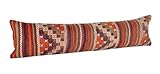 Kilimwarehouse King Size Kilim Pillow Cover 12x47 inch Handmade Lumbar Oriental Kilim Pillow Bedding Organic Oblong Accent Cushion Cover Huge Twin Extra Long Pillow