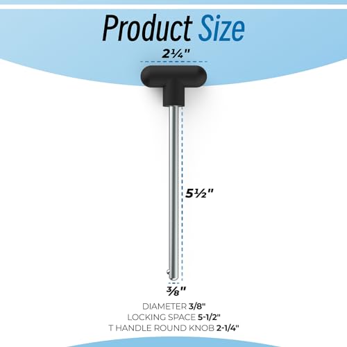 Sconva Weight Stack Pin Replacement, Pin Tensile 3/8\" Diameter 5-1/2\" Locking Space Universal Workout Equipment Weight Stack Selector Pin for Home Gym Exercise Machine Parts & Accessories (Pack of 2) - Thumbnail 2