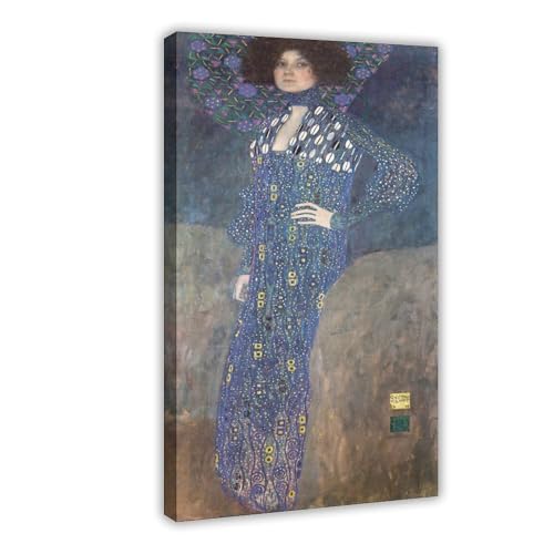 Cadre à suspendre Gustav Klimt Emilie Floge affiche toile décoration murale 50x76