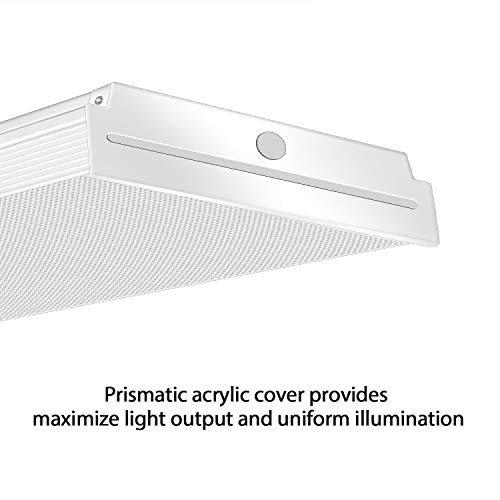AntLux 72W LED Wraparound Light 4FT LED Office Lights Ceiling, 8600 Lumens, 4000K Neutral White, 4 Foot Flush Mount Wrap Lighting Fixture for Garage Workshop, Fluorescent Light Replacement