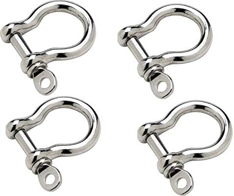 Four Marine Grade Stainless Steel Bow shackles 1/4