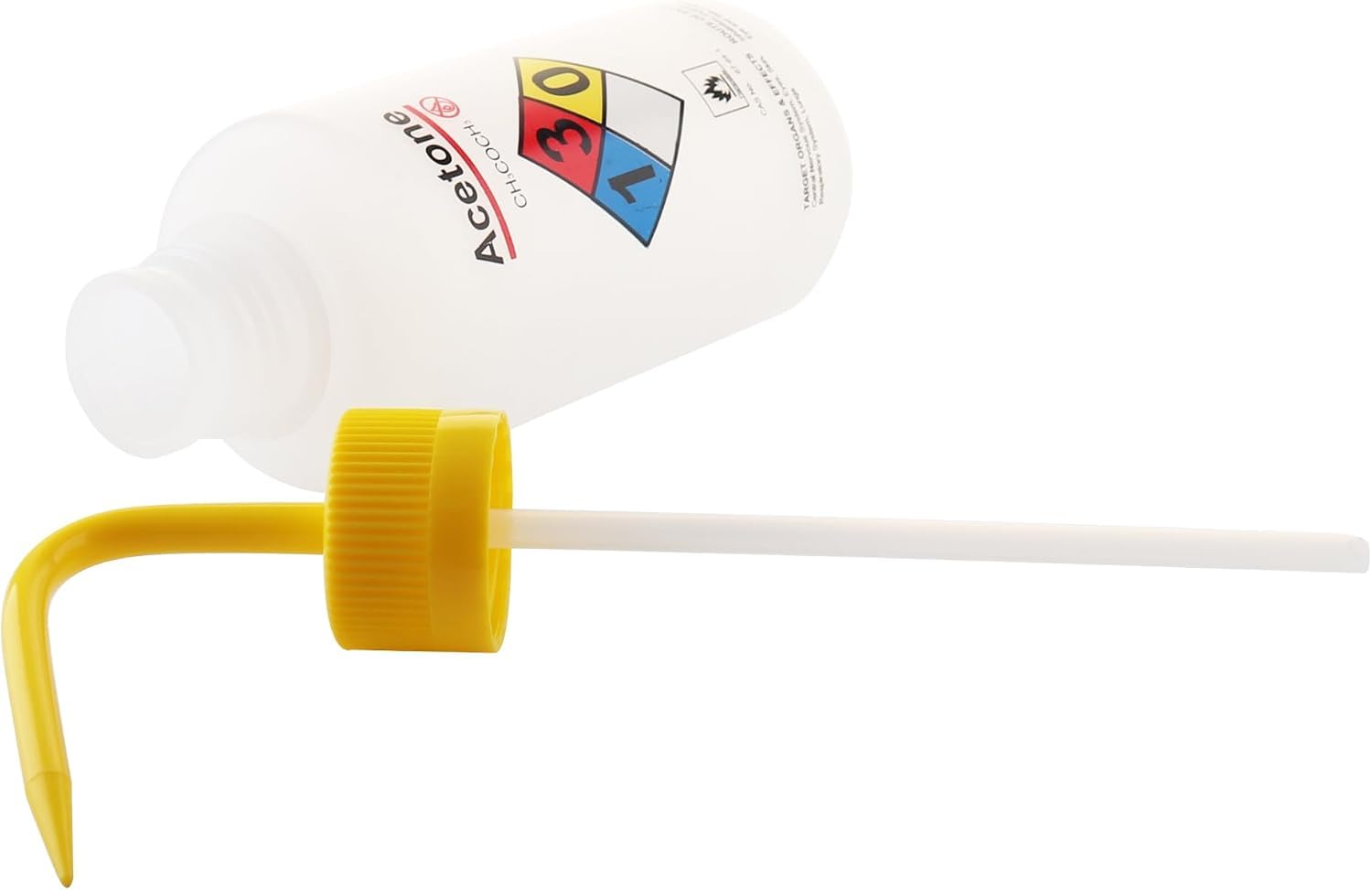 6 bottiglie di isopropanolo da 500 ml, a bocca stretta, con spruzzatore autoventilato in LDPE WBI500A6, giallo
