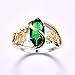Psiroy 925 Sterling Silver Plated Marquise Simulated Emerald Quartz Leaf Ring Size 9