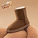 DREAM PAIRS Girls Boys Boots Kids Faux Fur Lined Winter Snow FuzzyClassic Kid's Mid Boot,Size 6 Big Kid,Light Brown,SHORTY-K