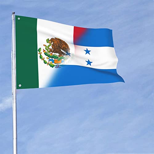 Half Mexico Half Honduras Flag Flag Personalized Square Decorative Flag 2X3Ft Garden Flags Outdoor Decorative Flags Home Lawn Decoration Flag #TOP1