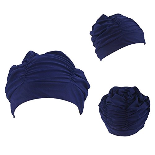 Merryshop@ Soft Drape Elastic Swimming Cap Hat for Dreadlocks Long Hair Summer Pool Sea Fun for Adult Men Women (Dark Blue) Merryshop@ Soft Drape Elastic Swimming Cap Hat for Dreadlocks Long Hair Summer Pool Sea Fun for Adult Men Women (Dark Blue)