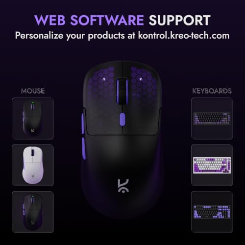 Image of Kreo Harpy Gaming Mouse Wired (White), 55g Ultra-Lightweight Mouse, Customizable RGB Mouse for Laptop Gaming, Mouse for Pc, 1000Hz Polling Rate, 12800 DPI