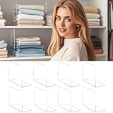 Lebouri Shelf Dividers for Closet Organization - 10" Tall x 12" Deep Acrylic Closet Dividers for Shelves - Clear Free-Standing Shelf Separators for Clothes Sweater Purse