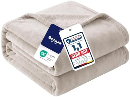 BEDSURE Kuscheldecke Flauschig Decke Fleecedecke - 200x200cm, Beige | Weich Wohndecke, Wohn- & Kuscheldecken Sofa überwurfdecke, Tagesdecke, Sofadecke, Couch Blanket, Geschenke für