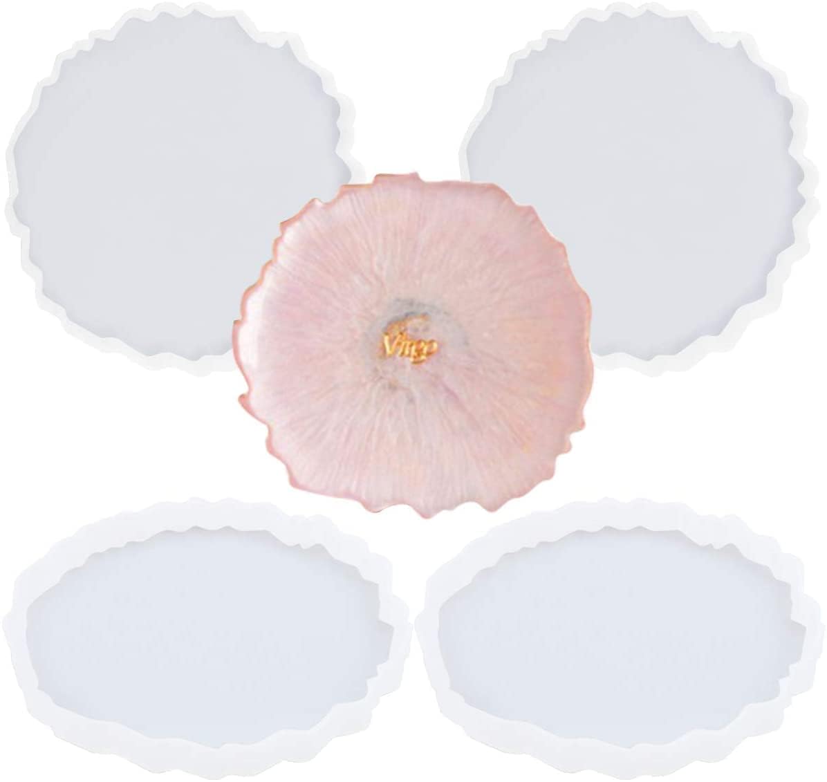 MGS CRAFT VIBES Resin Art Silicone Casting Moulds Epoxy Moulds Silicone Moulds DIY Agate Coaster Mold Round (5 inch) 3